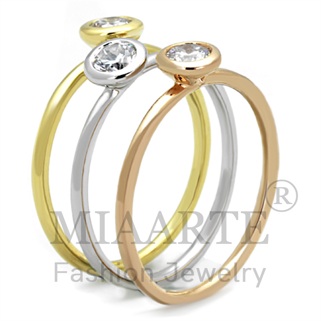 Rhodium & Gold & Rose GoldAAA Grade CZRing