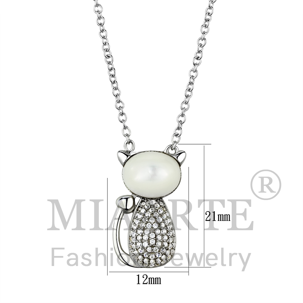 Sterling SilverSynthetic GlassChain Pendant