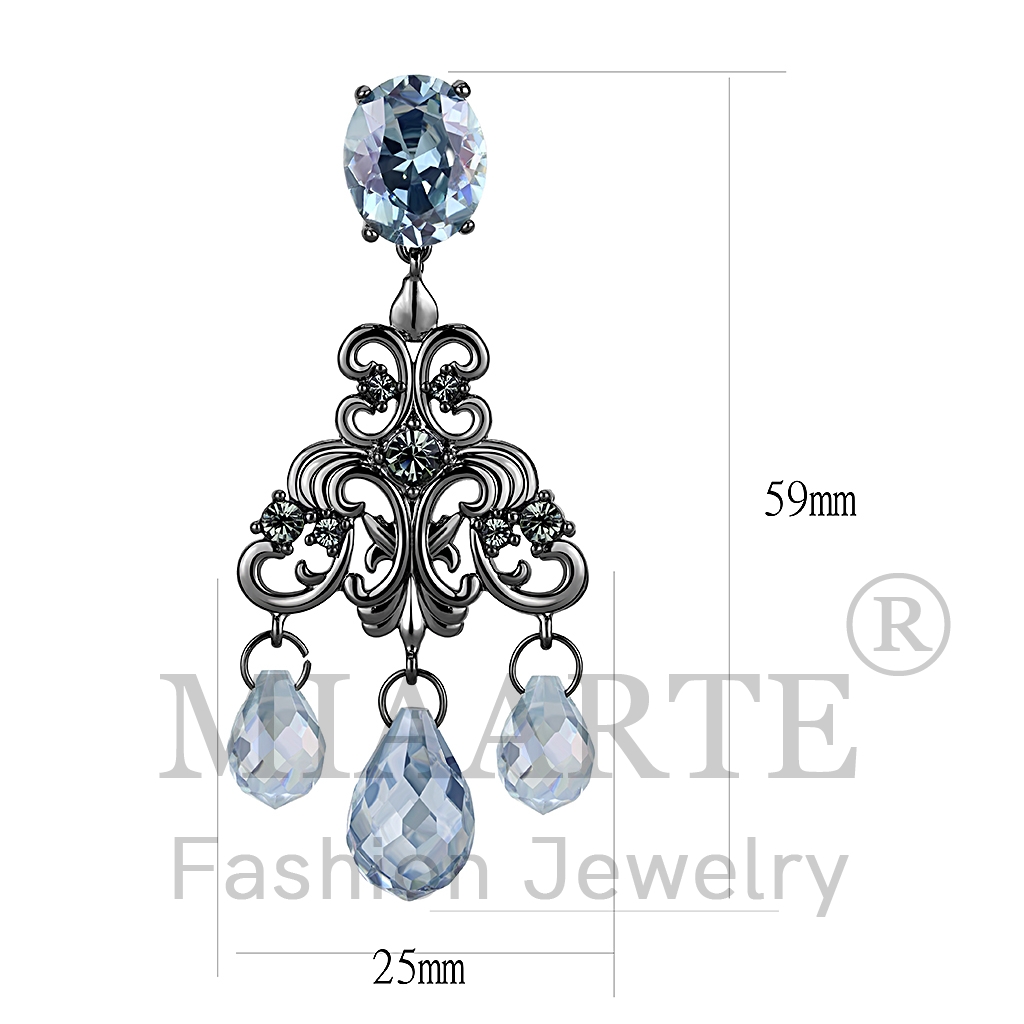 TIN Cobalt BlackTop Grade CrystalEarrings