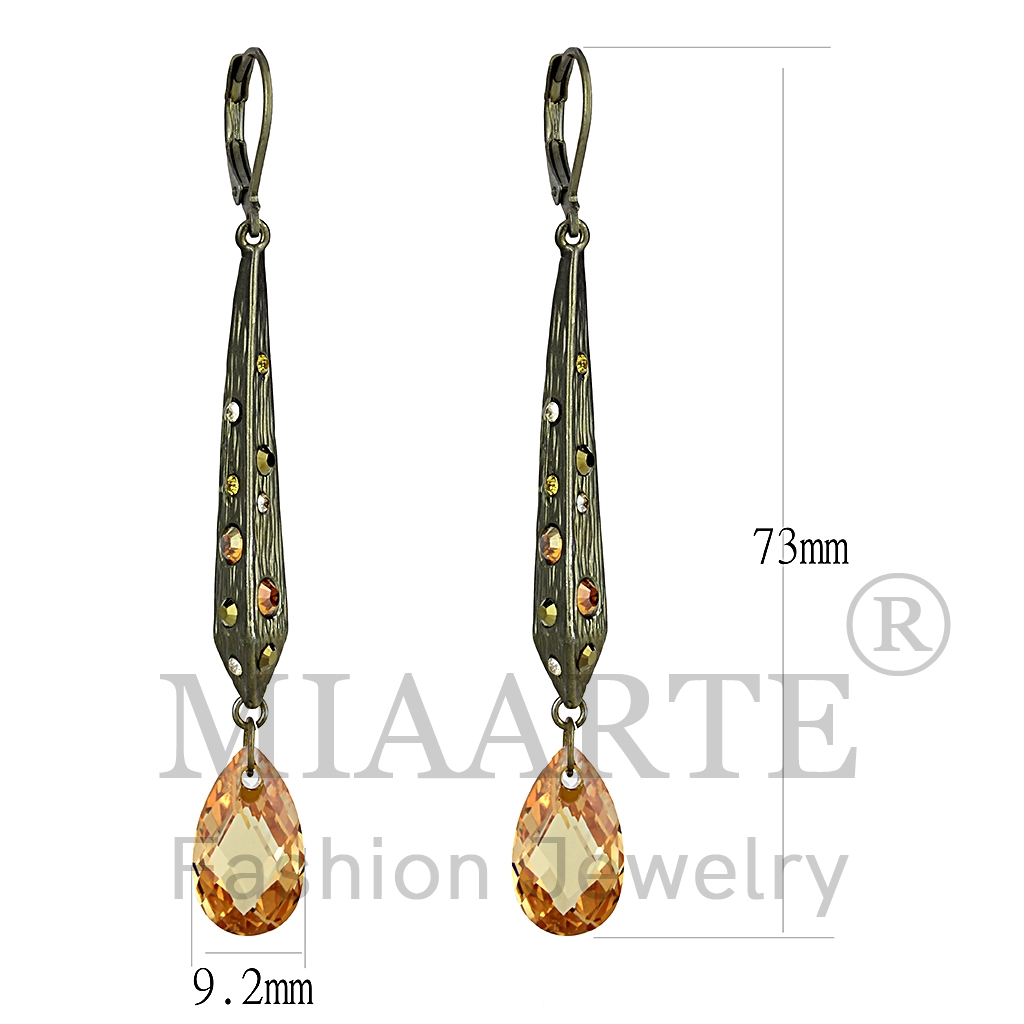 Antique CopperTop Grade CrystalEarrings