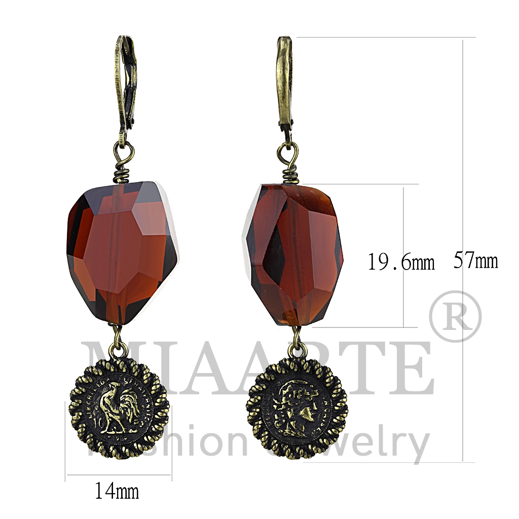 Antique CopperSynthetic GlassEarrings