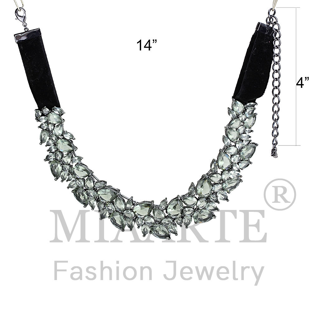 TIN Cobalt BlackSynthetic GlassNecklace