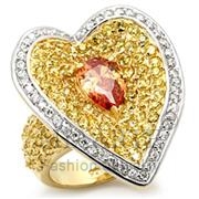 Wholesale AAA Grade CZ, Champagne, Two-Tone, Women, Sterling Silver, Ring