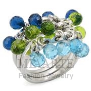 Wholesale Synthetic, MultiColor, Rhodium, Women, Sterling Silver, Ring