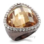 Wholesale AAA Grade CZ, Champagne, Chocolate Gold, Women, Brass, Ring