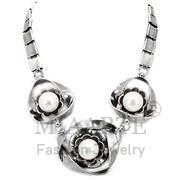 Wholesale Synthetic, White, Antique Silver, Women, White Metal, Necklace