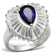 Wholesale AAA Grade CZ, Tanzanite, Silver Plated, Women, Sterling Silver, Ring