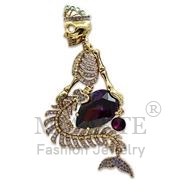 Wholesale AAA Grade CZ, Amethyst, Gold, Women, White Metal, Brooches