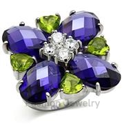 Wholesale AAA Grade CZ, MultiColor, Silver Plated, Women, Sterling Silver, Ring
