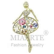 Wholesale Top Grade Crystal, MultiColor, Flash Gold, Women, White Metal, Brooches