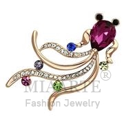 Wholesale Synthetic, Fuchsia, Flash Rose Gold, Women, White Metal, Brooches