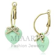 Wholesale Synthetic, Emerald, IP Gold(Ion Plating), Women, Brass, Earrings