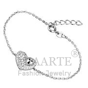 Wholesale AAA Grade CZ, Clear, Rhodium, Women, Brass, Bracelet