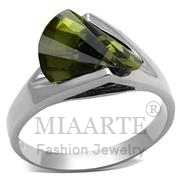Wholesale AAA Grade CZ, Olivine color, Rhodium, Women, Sterling Silver, Ring