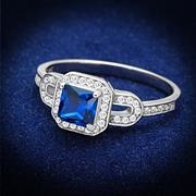 Wholesale Synthetic, London Blue, Rhodium, Women, Sterling Silver, Ring