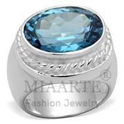 Wholesale Synthetic, AquaMarine, Silver Plated, Women, Sterling Silver, Ring