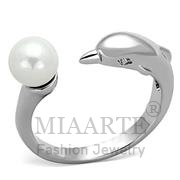 Wholesale Synthetic, White, Rhodium, Women, Brass, Ring