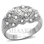 Wholesale Synthetic, White, Rhodium, Women, Brass, Ring