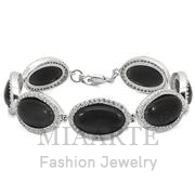 Wholesale Synthetic, Jet, Rhodium, Women, Sterling Silver, Bracelet