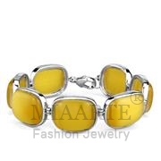 Wholesale Synthetic, Topaz, Rhodium, Women, Sterling Silver, Bracelet