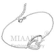 Wholesale AAA Grade CZ, Clear, Rhodium, Women, Brass, Bracelet