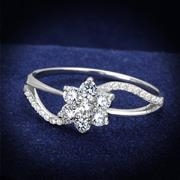 Wholesale AAA Grade CZ, Clear, Rhodium, Women, Sterling Silver, Ring