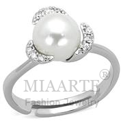 Wholesale Synthetic, White, Rhodium, Women, Brass, Ring