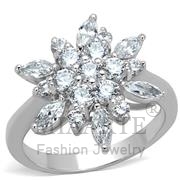 Wholesale AAA Grade CZ, Clear, Rhodium, Women, Brass, Ring