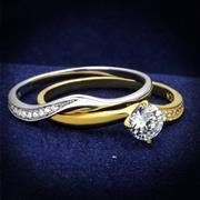 Wholesale AAA Grade CZ, Clear, Two-Tone, Women, Sterling Silver, Ring