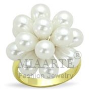 Wholesale Synthetic, White, Gold, Women, Brass, Ring