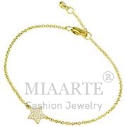 Wholesale AAA Grade CZ, Clear, Gold, Women, Sterling Silver, Bracelet