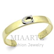 Wholesale Top Grade Crystal, Clear, Two-Tone, Women, White Metal, Bangle