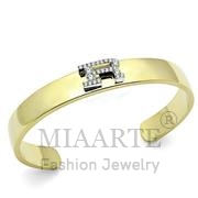 Wholesale Top Grade Crystal, Clear, Two-Tone, Women, White Metal, Bangle