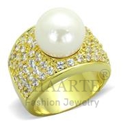 Wholesale Synthetic, White, Gold, Women, Brass, Ring