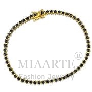 Wholesale AAA Grade CZ, Jet, Gold, Women, Sterling Silver, Bracelet