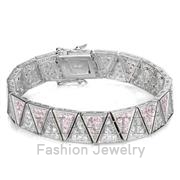 Wholesale AAA Grade CZ, Rose, Rhodium, Women, Sterling Silver, Bracelet