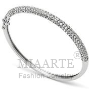 Wholesale Top Grade Crystal, Clear, Rhodium, Women, Brass, Bangle