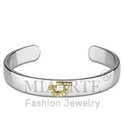 Wholesale Top Grade Crystal, Clear, Reverse Two Tone, Women, White Metal, Bangle