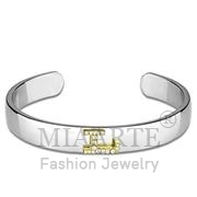 Wholesale Top Grade Crystal, Clear, Reverse Two Tone, Women, White Metal, Bangle