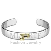 Wholesale Top Grade Crystal, Clear, Reverse Two Tone, Women, White Metal, Bangle