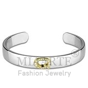 Wholesale Top Grade Crystal, Clear, Reverse Two Tone, Women, White Metal, Bangle