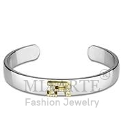 Wholesale Top Grade Crystal, Clear, Reverse Two Tone, Women, White Metal, Bangle