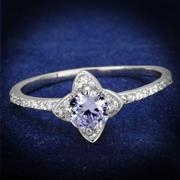 Wholesale AAA Grade CZ, LightAmethyst, Rhodium, Women, Sterling Silver, Ring