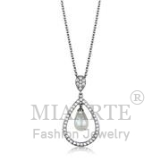 Wholesale Synthetic, White, Rhodium, Women, Brass, Chain Pendant