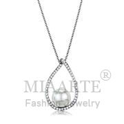 Wholesale Synthetic, White, Rhodium, Women, Brass, Chain Pendant