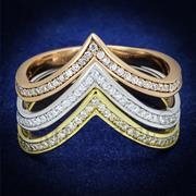 Wholesale AAA Grade CZ, Clear, Rhodium & Gold & Rose Gold, Women, Sterling Silver, Ring