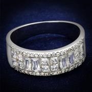 Wholesale AAA Grade CZ, Clear, Rhodium, Women, Sterling Silver, Ring