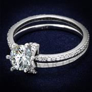 Wholesale AAA Grade CZ, Clear, Rhodium, Women, Sterling Silver, Ring