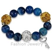 Wholesale Synthetic, MultiColor, Rhodium, Women, Brass, Bracelet