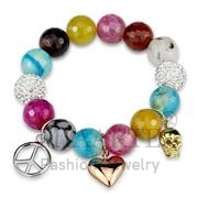 Wholesale Synthetic, MultiColor, Rhodium & Gold & Rose Gold, Women, Brass, Bracelet